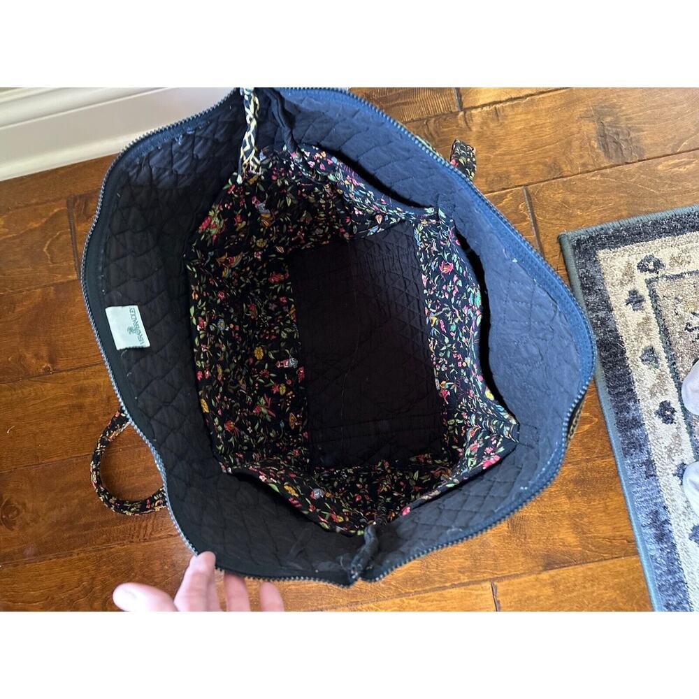 Vtg Vera Bradley Original Ming Fall 2001 Large Black Bag Asian Floral Retired - Picture 12 of 16